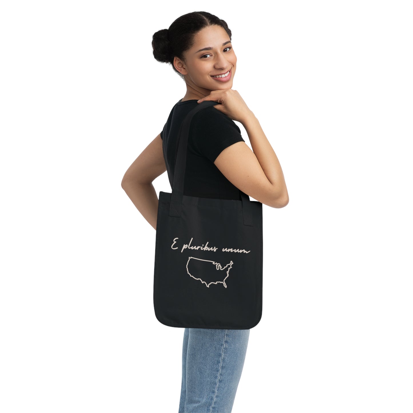 E Pluribus Unum Latin Motto Eco-Friendly Canvas Bag - Organic Tote Bag