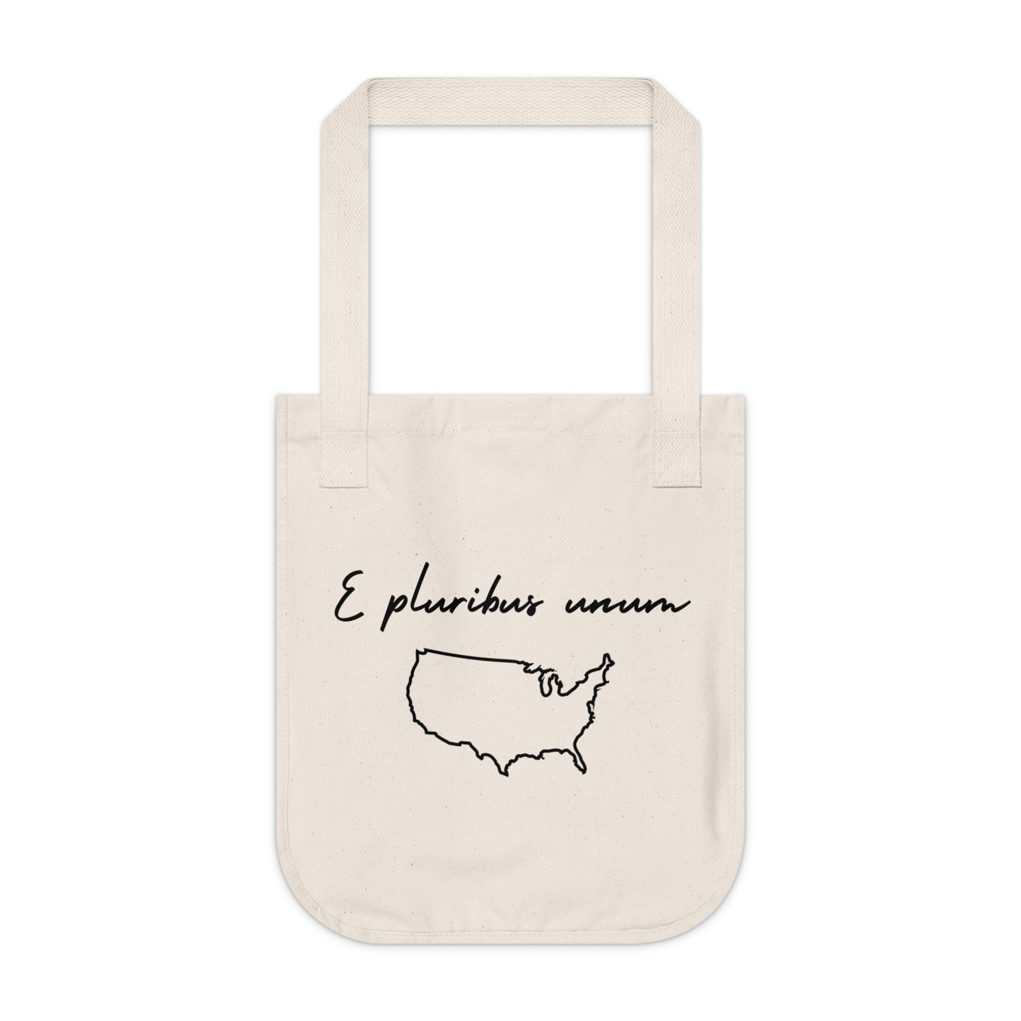 E Pluribus Unum Latin Motto Eco-Friendly Canvas Bag - Organic Tote Bag