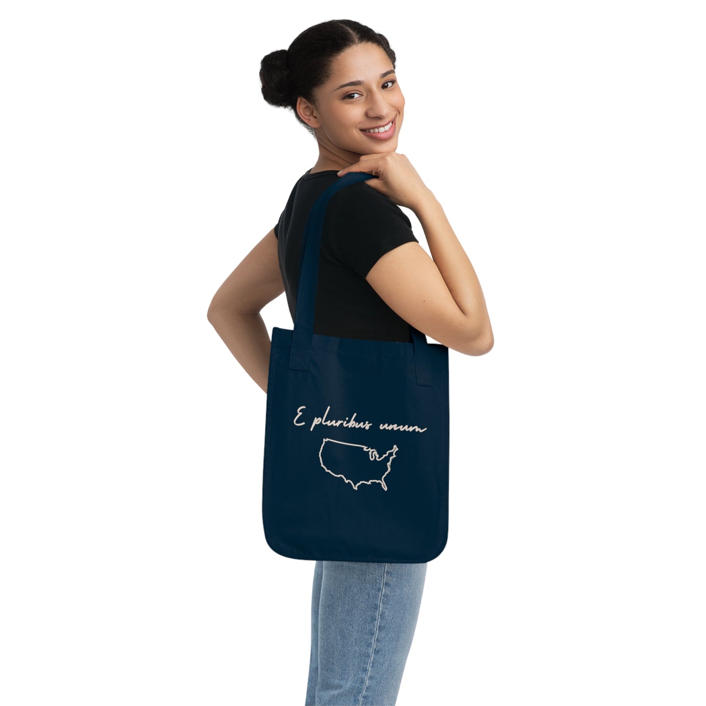 E Pluribus Unum Latin Motto Eco-Friendly Canvas Bag - Organic Tote Bag