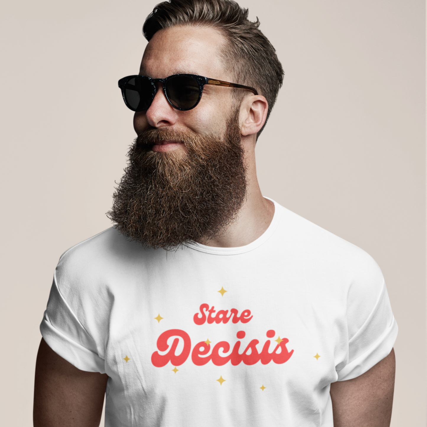 Male Wearing Stare Decisis Organic Cotton T-shirt Cloth Politica