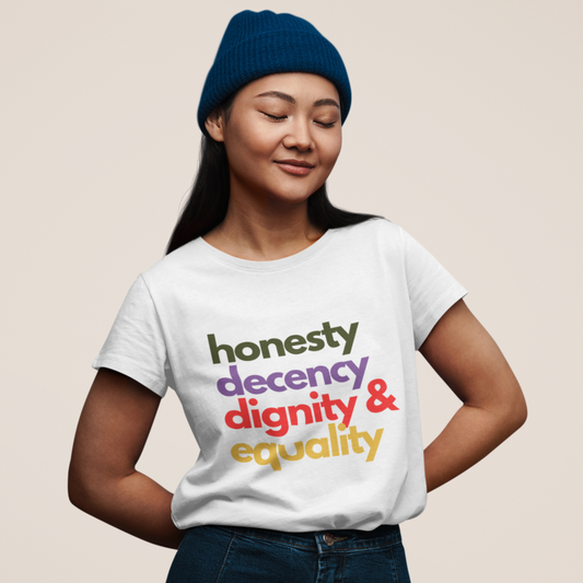 Values of Democracy Organic Cotton Unisex Tee in White