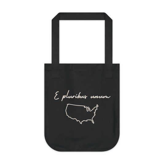 E Pluribus Unum Latin Motto Eco-Friendly Canvas Bag - Organic Tote Bag