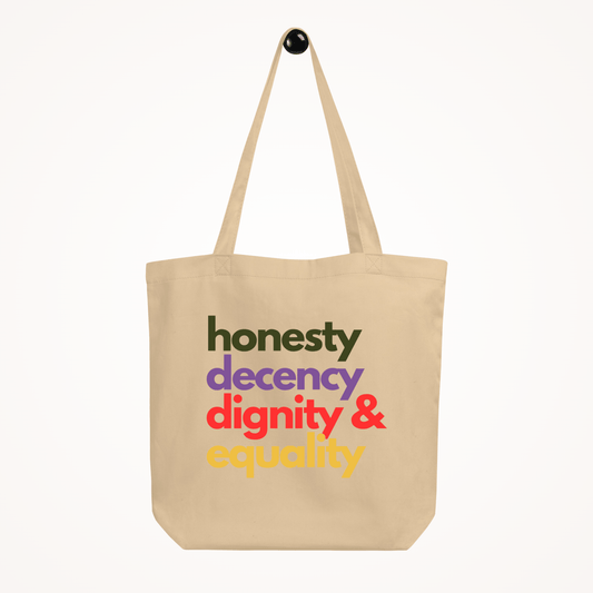 Values of Democracy Organic Cotton Tote Bag