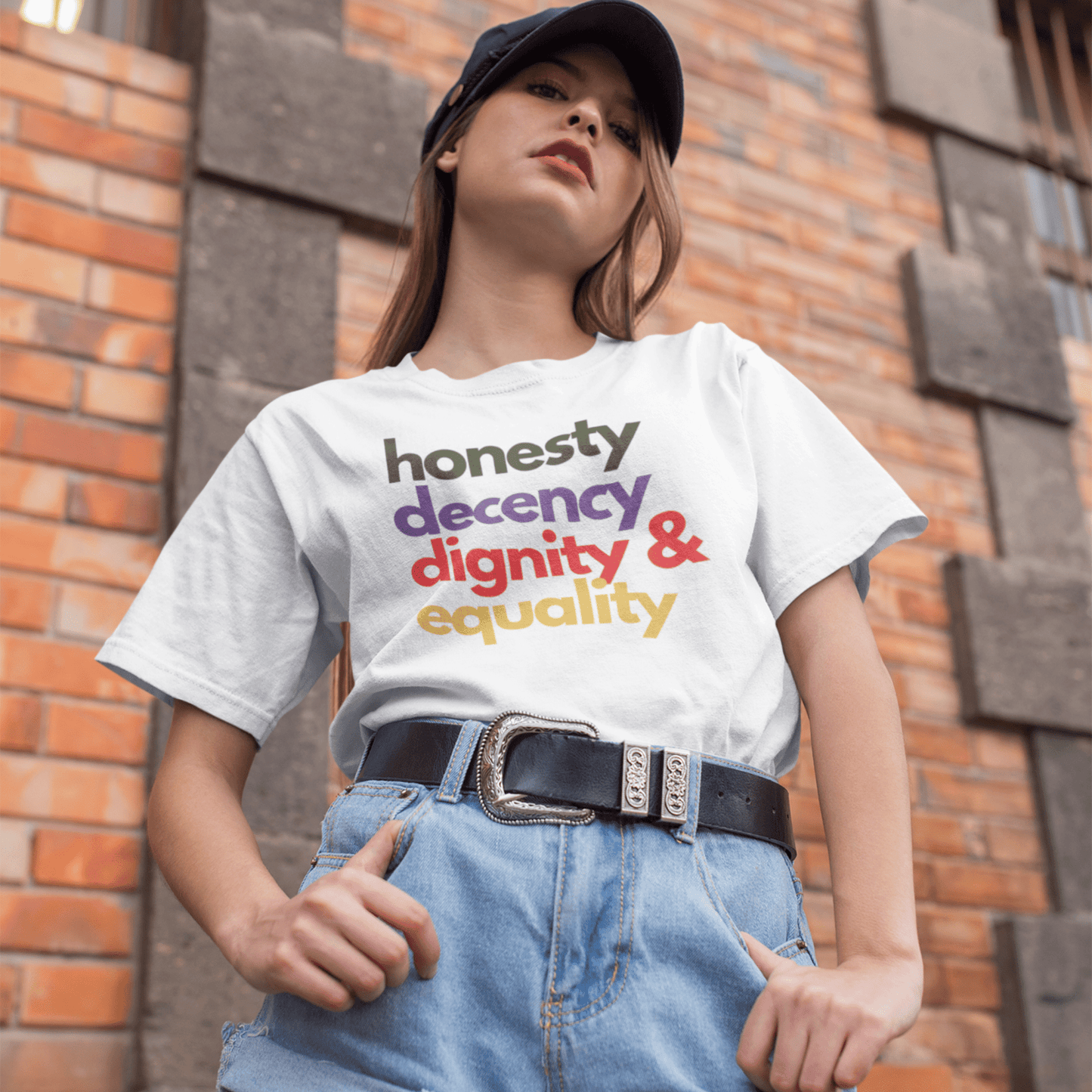 Cloth politica Values of Democracy Organic Cotton T Shirt Unisex XL