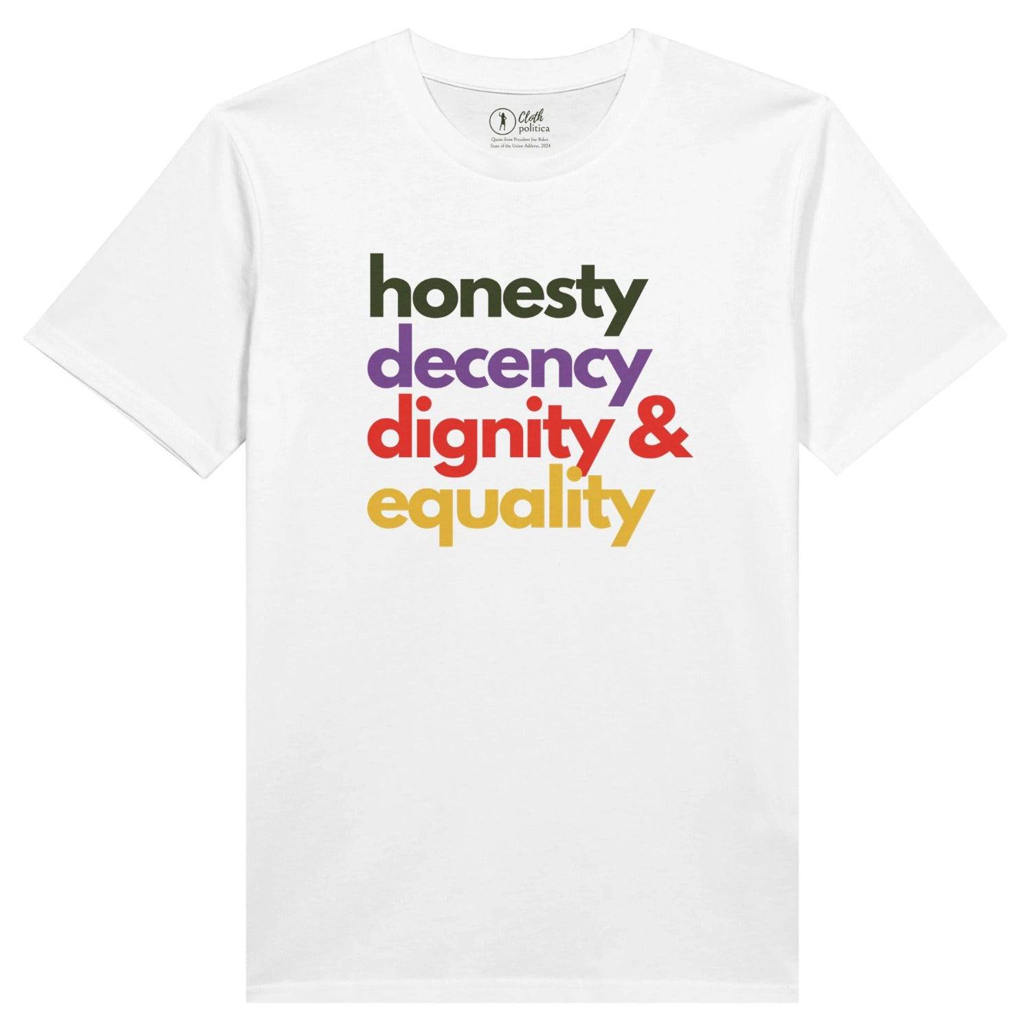 Values of Democracy Organic Cotton Unisex Tee in White